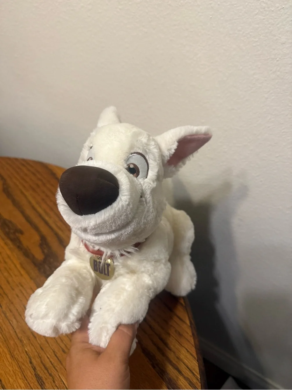 Disneys bolt laying down white dog plush Disney store rare